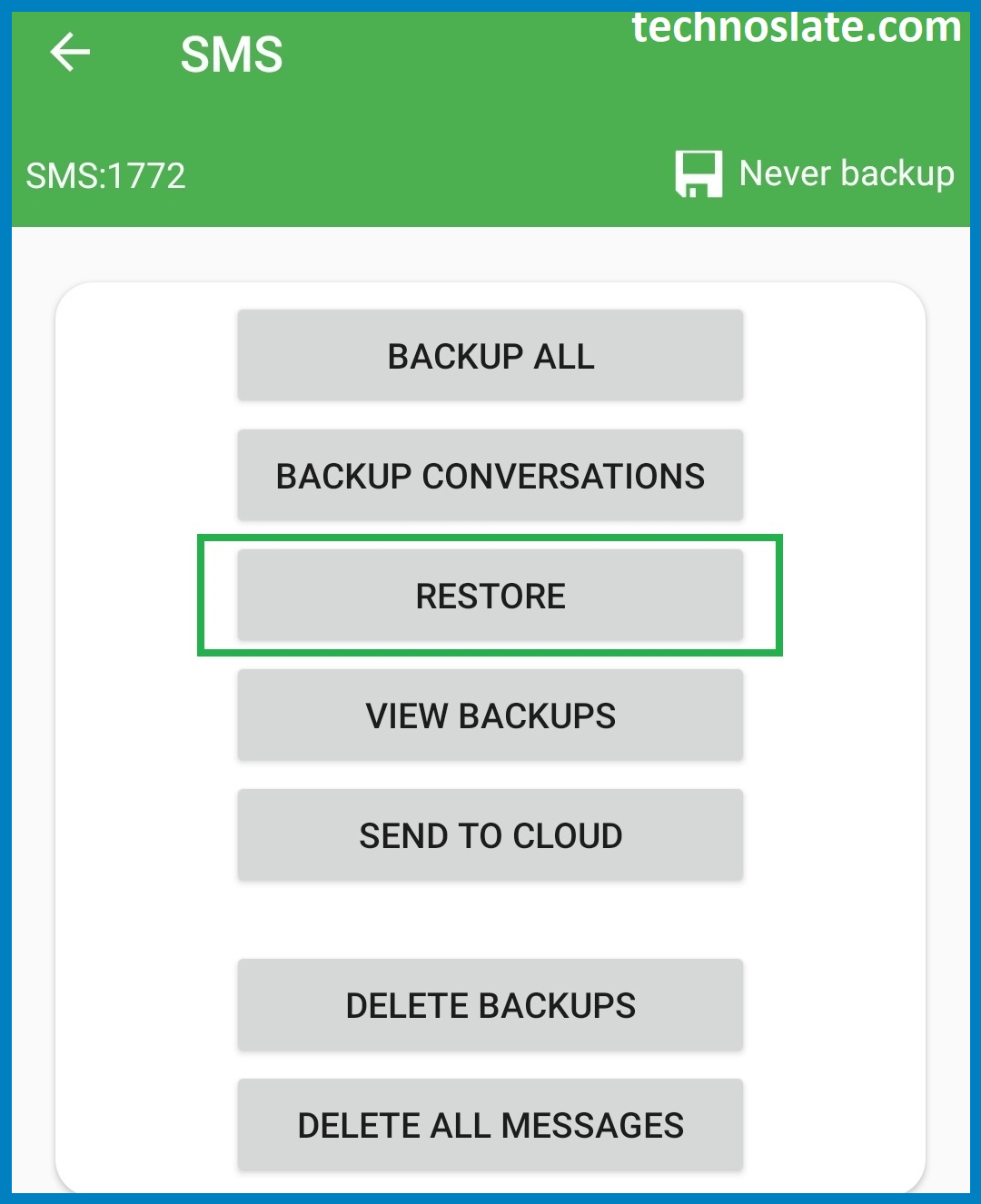 Contacts Message Backup - Restore Contacts