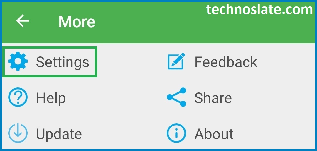Contacts Message Backup - Settings