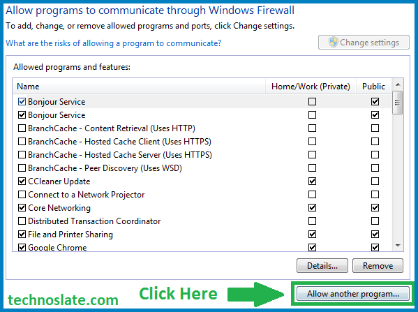 Windows Firewall - Add Program in Windows Firewall