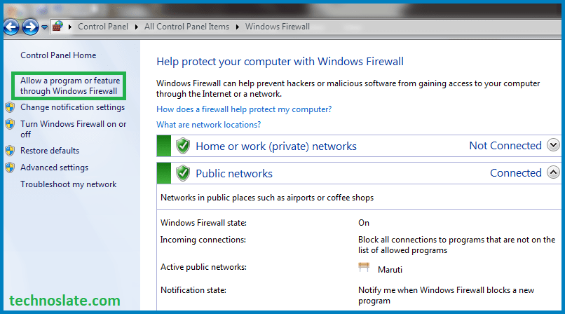 Windows Firewall - Windows Firewall Setting