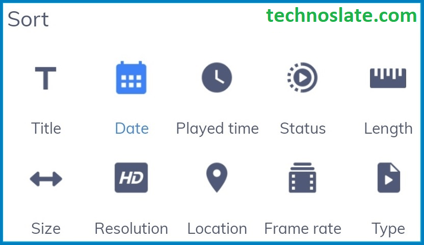 mx player features sorting