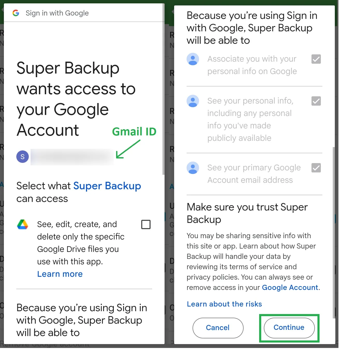 Contacts Message Backup - Read Permissions