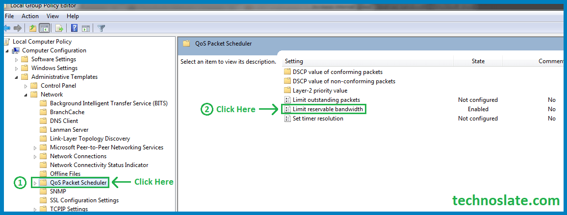 Increase Internet Speed in Windows - Packet Scheduler