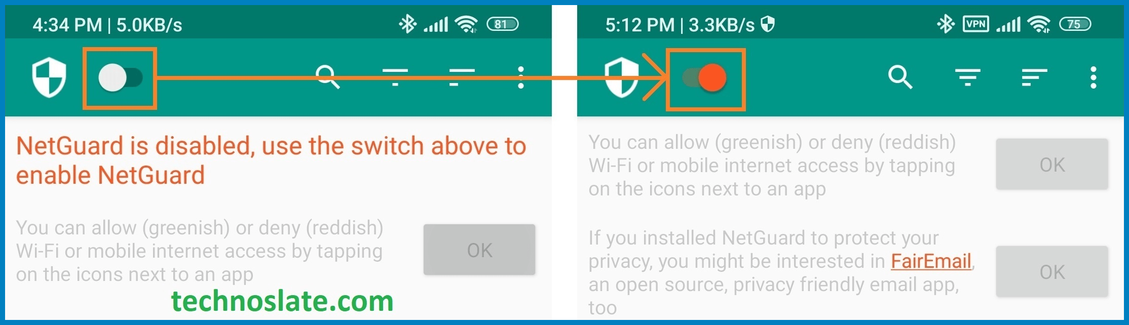 Block Internet Access in Android - Turn On Feature