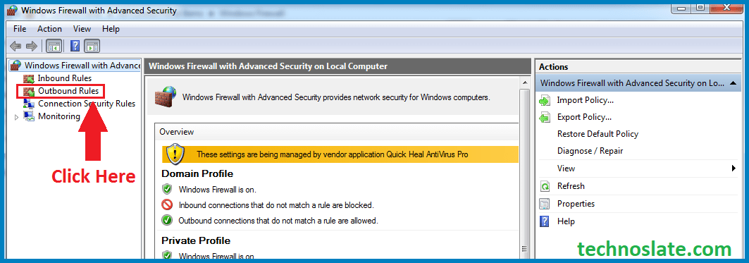 Block Internet Access in Windows - Outbound Rules