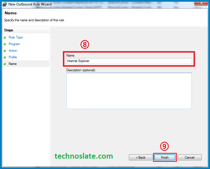 Block Internet Access in Windows - Rule Name