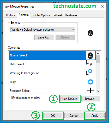 Custom Cursor - Reset Cursor to Default