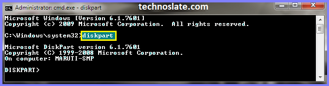 Hide a Disk Partition CMD - diskpart