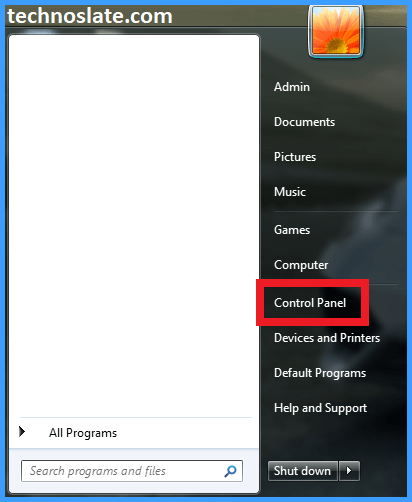 Open Control Panel