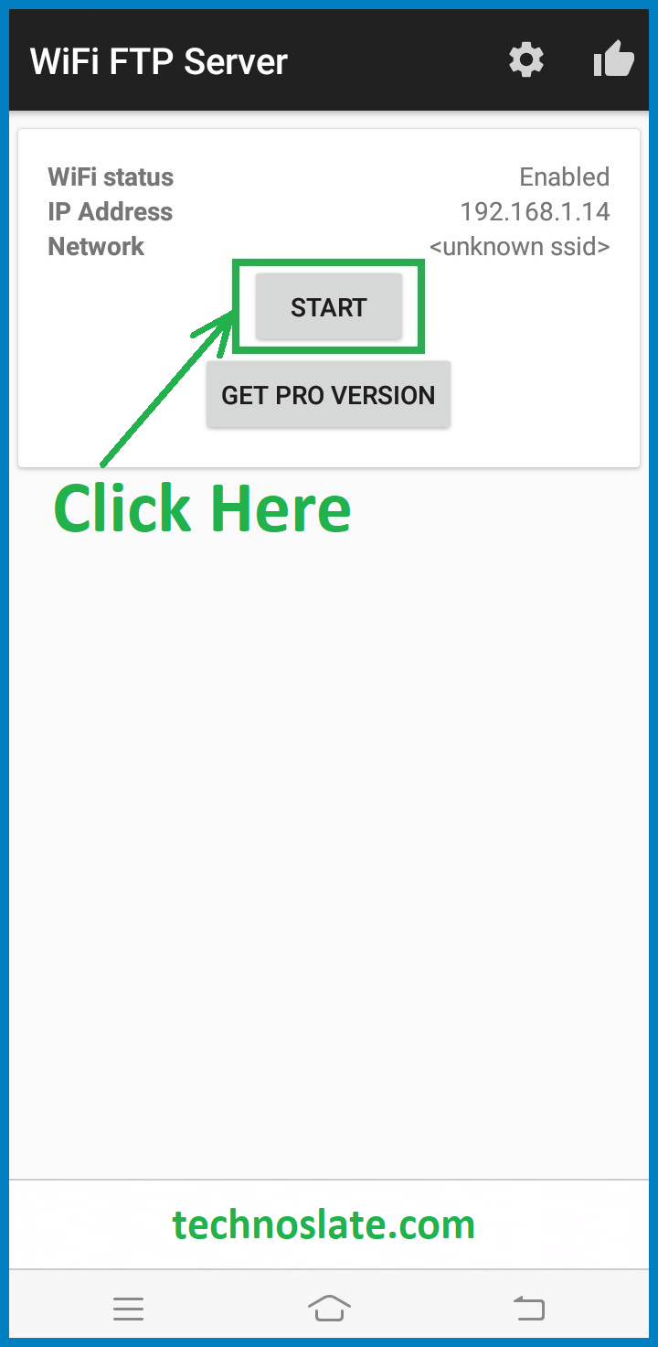 Wireless File Transfer - Open App