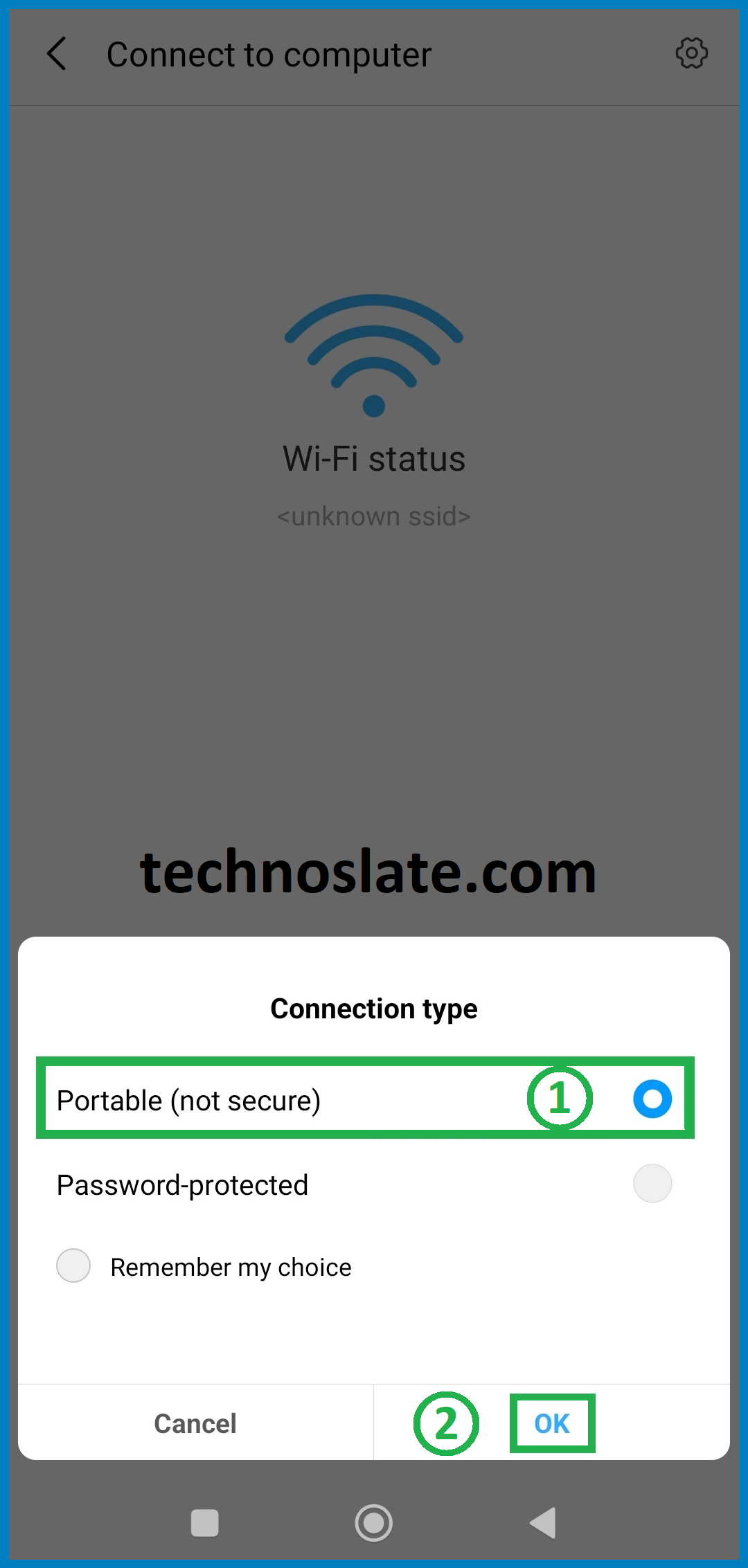 Wireless File Transfer - Shareme - Choose Connection Type