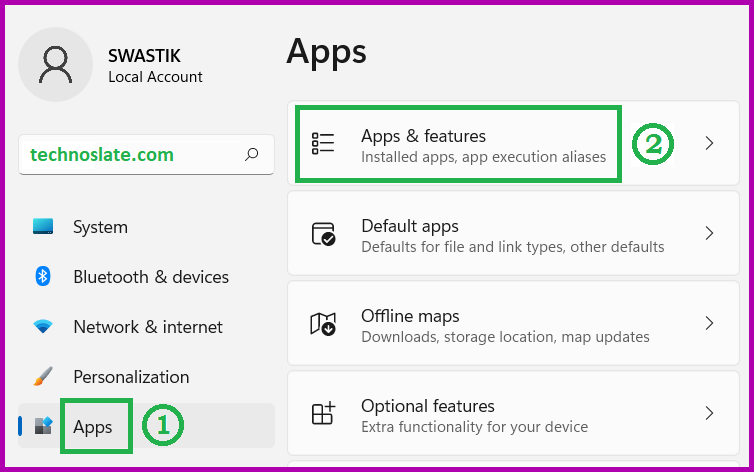 Apps and Features