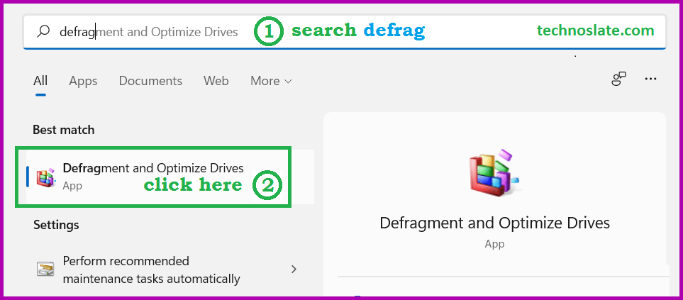 Defragmentation 1 to Increase Windows 11 Performance