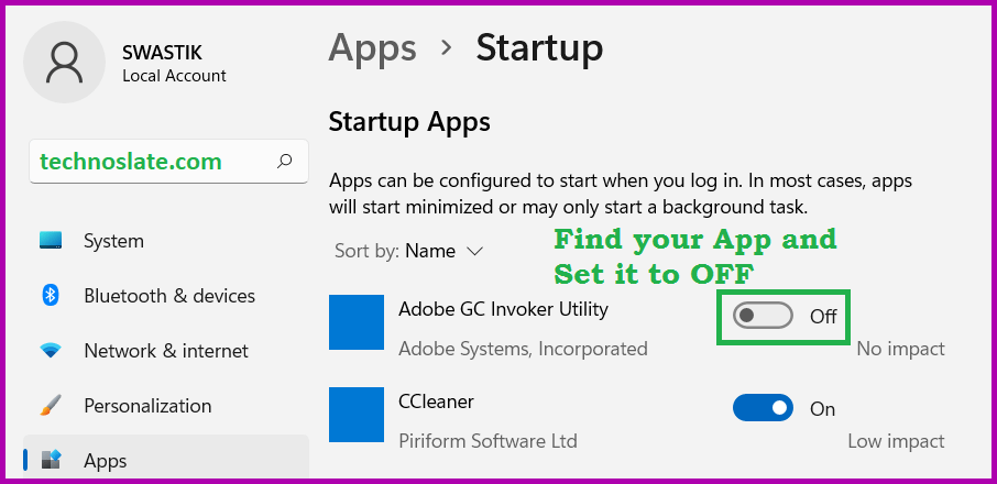 Disable Startup Apps 2 to Increase Windows 11 Performance