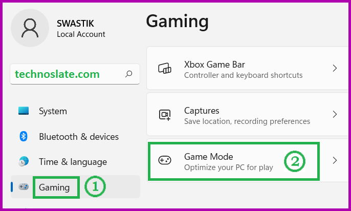 Game Mode 1 to Increase Windows 11 Performance