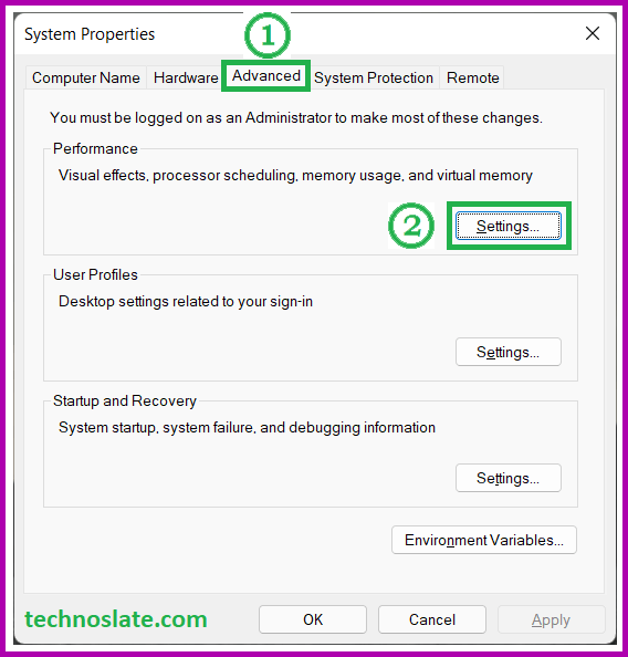 Open Advanced Settings