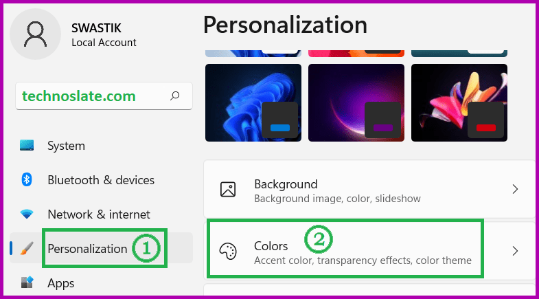 Personalization and Colours - Improve Windows 11 Performance