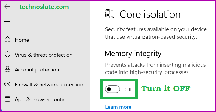 Toggle Memory Integrity - Improve Windows 11 Performance